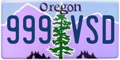 OR license plate 999VSD