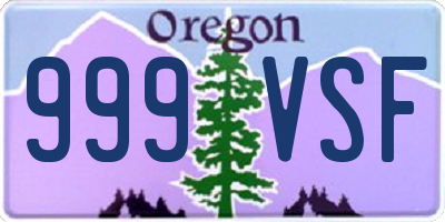 OR license plate 999VSF