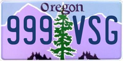 OR license plate 999VSG