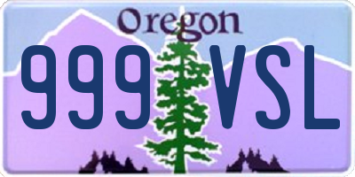 OR license plate 999VSL