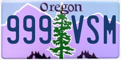 OR license plate 999VSM