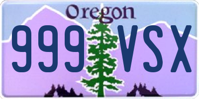 OR license plate 999VSX