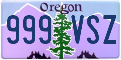 OR license plate 999VSZ