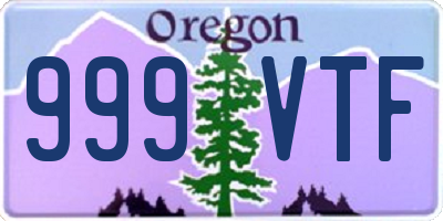 OR license plate 999VTF