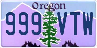 OR license plate 999VTW