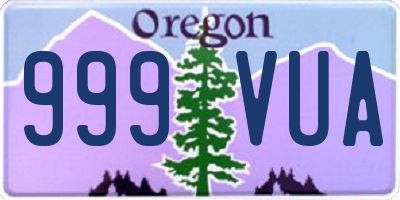 OR license plate 999VUA