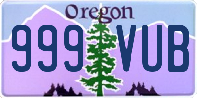 OR license plate 999VUB