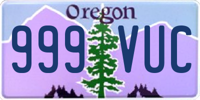 OR license plate 999VUC