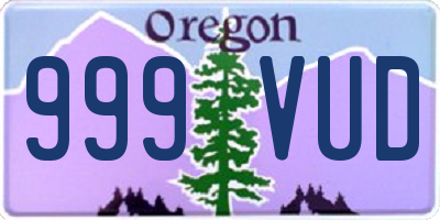 OR license plate 999VUD
