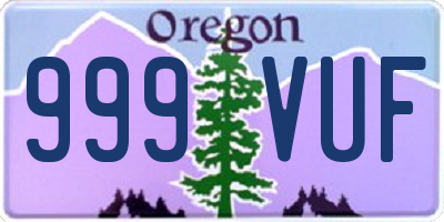 OR license plate 999VUF