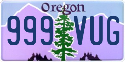 OR license plate 999VUG