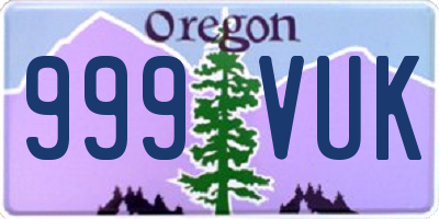 OR license plate 999VUK