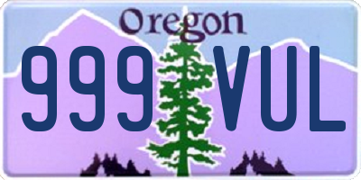 OR license plate 999VUL