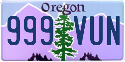OR license plate 999VUN