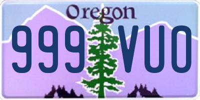 OR license plate 999VUO