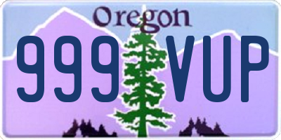 OR license plate 999VUP