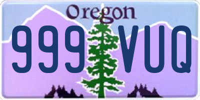 OR license plate 999VUQ
