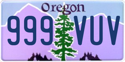 OR license plate 999VUV