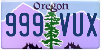 OR license plate 999VUX