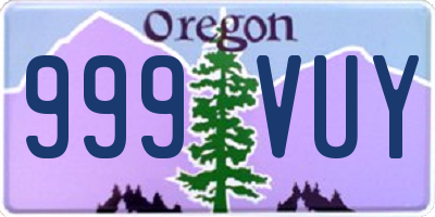 OR license plate 999VUY