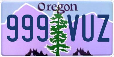 OR license plate 999VUZ