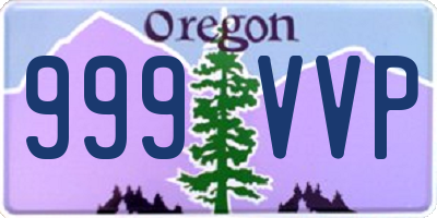 OR license plate 999VVP