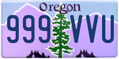 OR license plate 999VVU