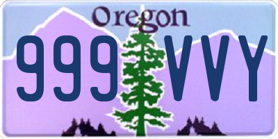 OR license plate 999VVY