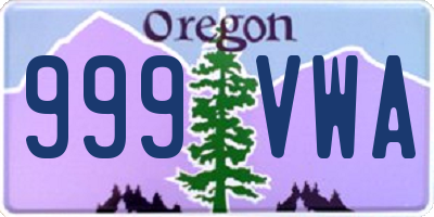 OR license plate 999VWA