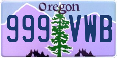 OR license plate 999VWB