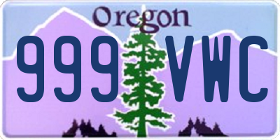 OR license plate 999VWC
