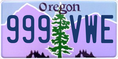 OR license plate 999VWE