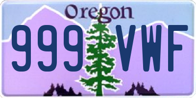 OR license plate 999VWF