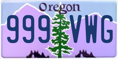 OR license plate 999VWG