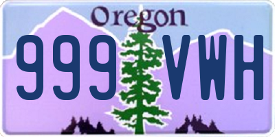 OR license plate 999VWH