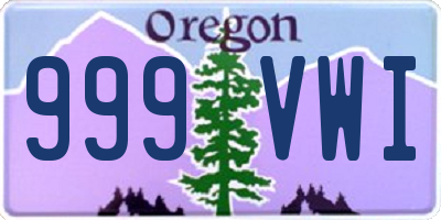OR license plate 999VWI