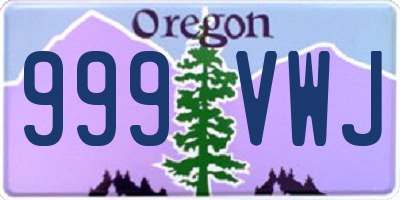 OR license plate 999VWJ