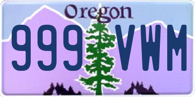 OR license plate 999VWM