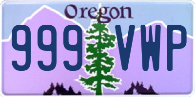 OR license plate 999VWP