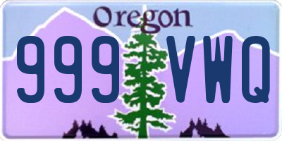 OR license plate 999VWQ