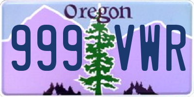 OR license plate 999VWR