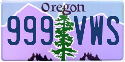 OR license plate 999VWS