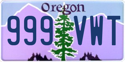OR license plate 999VWT