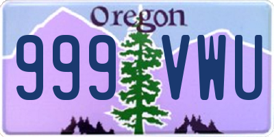 OR license plate 999VWU