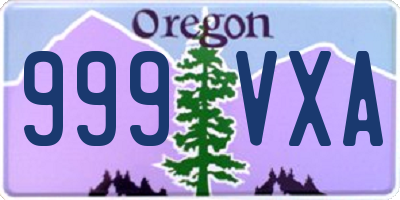 OR license plate 999VXA