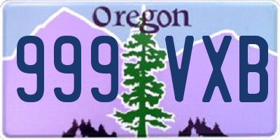 OR license plate 999VXB