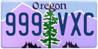 OR license plate 999VXC