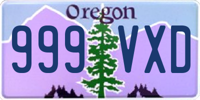 OR license plate 999VXD