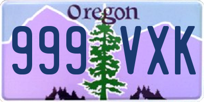 OR license plate 999VXK