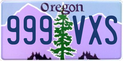 OR license plate 999VXS